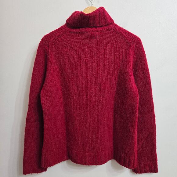 Ann Taylor Womens Vintage Christmas Embroidered Snowflake Turtleneck Sweater L - Picture 5 of 9